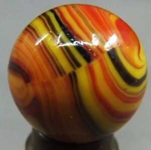 Marbles: 5/8 VERY RARE Mint (+) CAC Christensen "Layered Sand Striped Opaque"