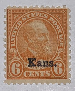 Travelstamps:1929 US Stamps Scott #664 Kansas Overprint Mint Original Gum - Picture 1 of 5