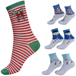Mens Womens Christmas Socks Novelty Stocking Winter Snowman Santa Xmas Socks