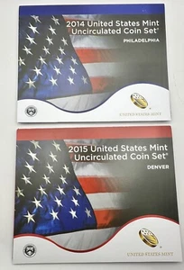 2014 And 2015 P & D US Mint Set Uncirculated 28 Coins OGP Original Packaging - Picture 1 of 7