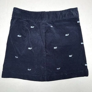 Vineyard Vines Embroidered Allover Whale Corduroy Navy Mini Skirt Womens 2 EUC - Picture 1 of 7