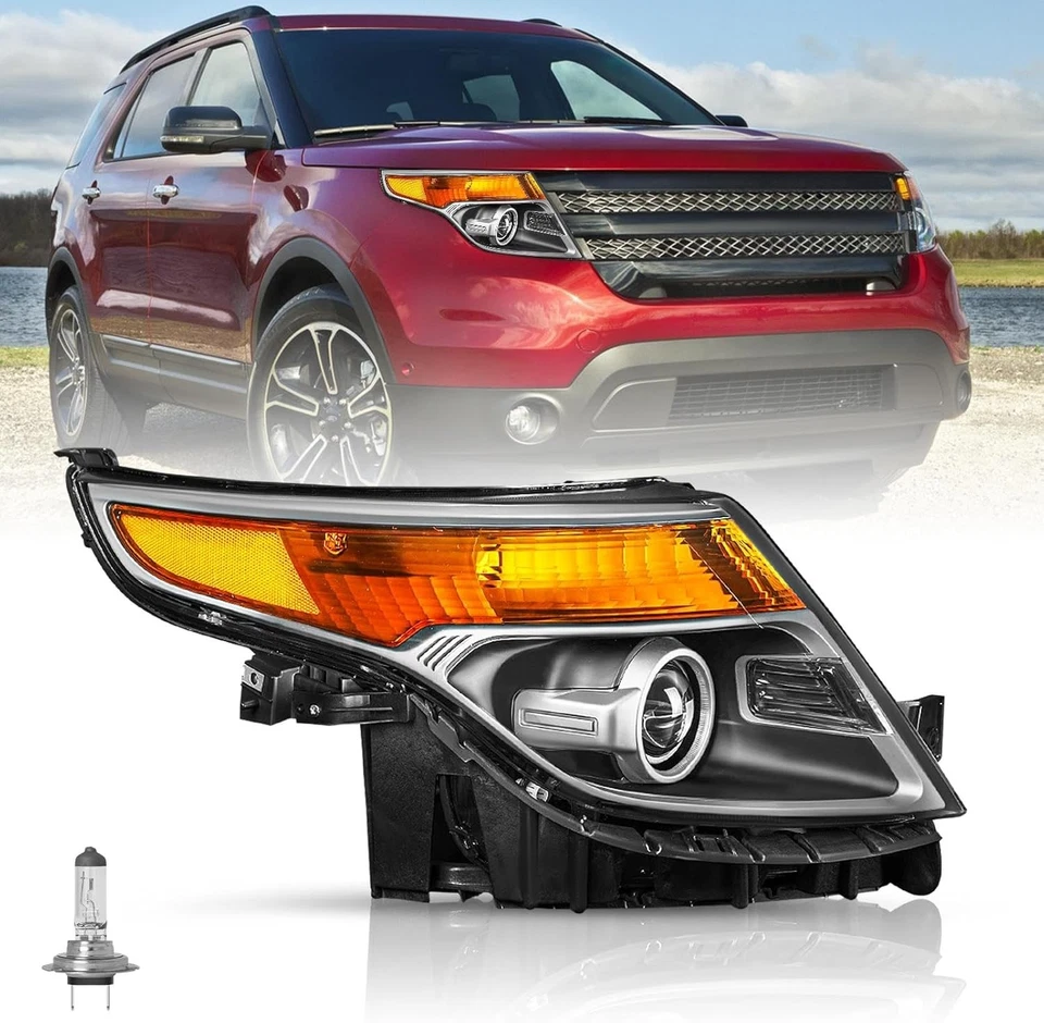 Faro halógeno lateral pasajero de fábrica para Ford Explorer 2011-2015 Foto 1 de 4