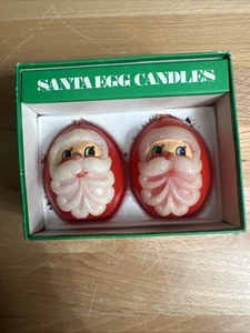 (#614) Vintage Weihnachtskerzen Weihnachtsmann in Eierform Marke Capri - Bild 1 von 7