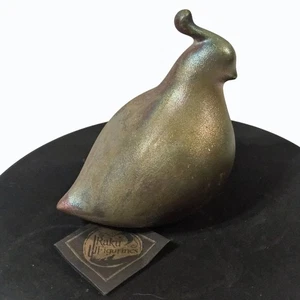 Raku handgefertigte Keramik schillernde Wachtel Künstler signiert Jeremy Diller - Bild 1 von 6