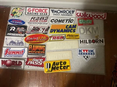 Lote de 25 calcomanías de rendimiento de carreras de micrófonos Hot Street Rat Rod Chevy Ford Mancave Foto 1 de 4