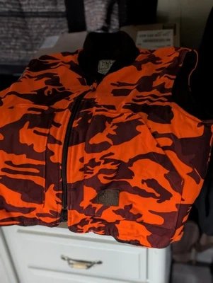 Chaleco de caza de seguridad camuflaje naranja mediano regular vintage años 90 para hombre paredes exteriores Foto 1 de 4