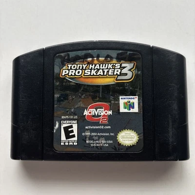 Carro Tony Hawk's Pro Skater 3 Nintendo 64 N64 OEM Auténtico Negro Limpio Probado Foto 1 de 4