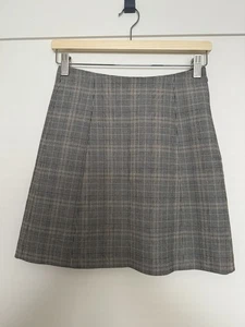 Aritzia Babaton Mini Skirt Women Sz 2 Black White Glencheck Career Office Preppy - Picture 1 of 11