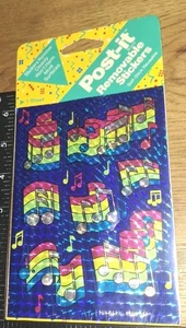 Vintage  Stickers 3m Post It Note  Prism Colorful  Music Notes Pkg code18-1 - Picture 1 of 4