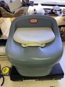 Selten Vintage Little Tikes blau weiß Töpfchen Stuhl WC Training Sitz Kind - Bild 1 von 10