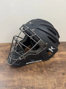 Mizuno Samurai Baseball Catcher Helmet Youth 6 1/2" - 7 1/4” Black MSCHY200 - Picture 1 of 10