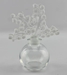Lalique Lily of the Valley Crystal Perfume Bottle France 4.5" Tall - Picture 1 of 3