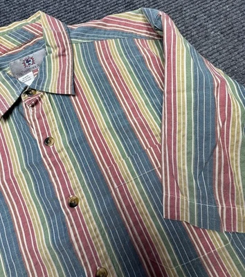 The Territory Ahead Shirt Mens Large Multicolor Stripe Short Sleeve Button Front - Image 1 of 4