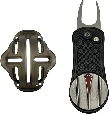 TRUEBIRDIE Golf Divot Tool and Ball Marker with Putt Alignment Tool + Ball Stencil
