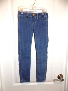 ABERCROMBIE KIDS Girls Medium Wash Pinstriped Jeggings sz 7-8 Jeans Elastic - Picture 1 of 9