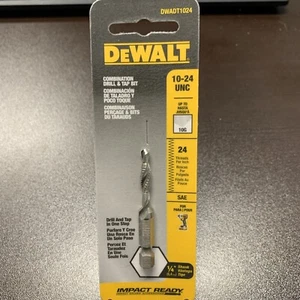 Dewalt 10-24 UNC Bohrer Gewindebohrer 1/4 Zoll Kapazität DWADT1024 - Bild 1 von 2