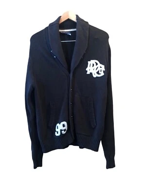 Cárdigan Vintage Años 90 Auténtico Rocawear Preppy Cuello Chal Negro Talla XL Foto 1 de 4