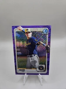 2020 Bowman Chrome Mega Box Mojo Purple Refractors #BCP35 Brice Turang 161/250 - Picture 1 of 2