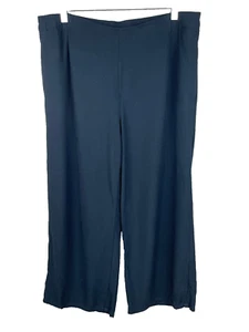 Pantalones para mujer J. Jill azul medio pierna ancha tirar en recorte playa minimalista grapa - Imagen 1 de 10