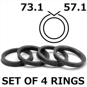 73.1 - 57.1 SPIGOT RINGS SET OF 4 For Alloy Wheel Hub Centric wheel spacer - Picture 1 of 5