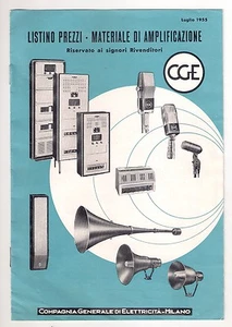 1955 CGE Milano - Listino Prezzi Materiale di Amplificazione Amplificatori - Foto 1 di 1