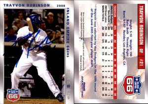 Trayvon Robinson Signed 2008 Grandstand Inland Empire 66ers #NNO Card