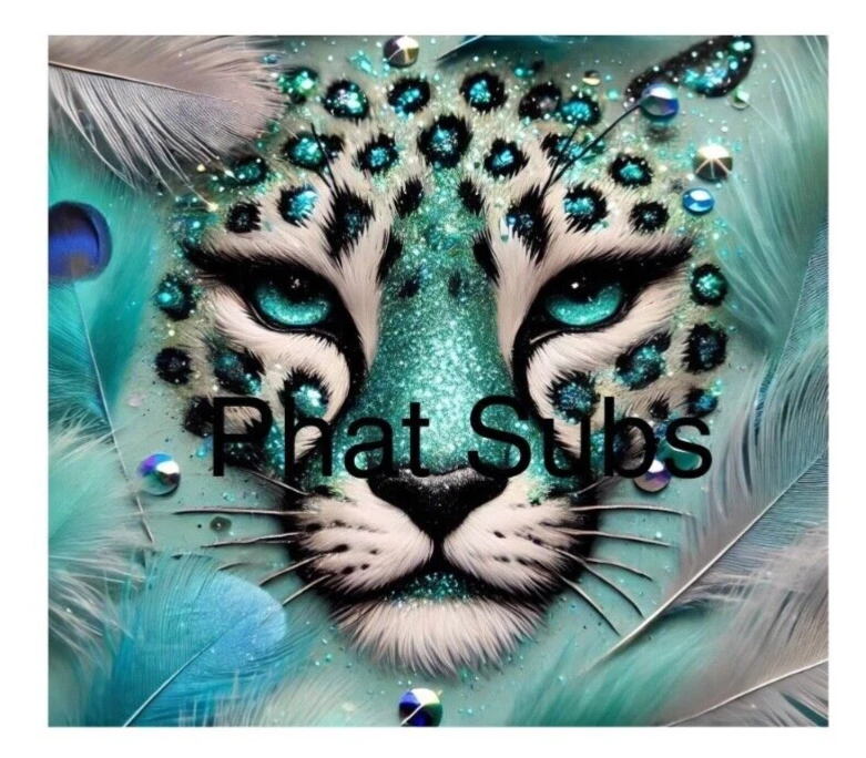 Vaso de sublimación 20 oz envoltura verde azulado guepardo listo para presionar transferencia de calor Foto 1 de 1