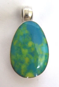 Schöner unmarkierter Anhänger Sterlingsilber & Türkis 0,925 Gewicht 16,65 g sehr guter Zustand - Bild 1 von 9