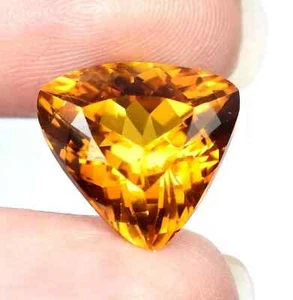 Piedras preciosas sueltas GK corte billón de zafiro amarillo certificado natural AAA+ - Imagen 1 de 4