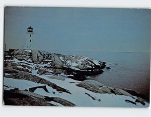 Postcard Wintertime Peggy's Cove Lighthouse Nova Scotia Canada - Picture 1 of 2