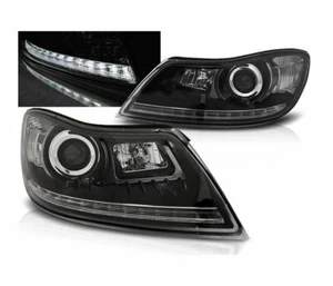 headlights for SKODA OCTAVIA 2009 2010 2011 2012 daylight black LHD - Picture 1 of 3