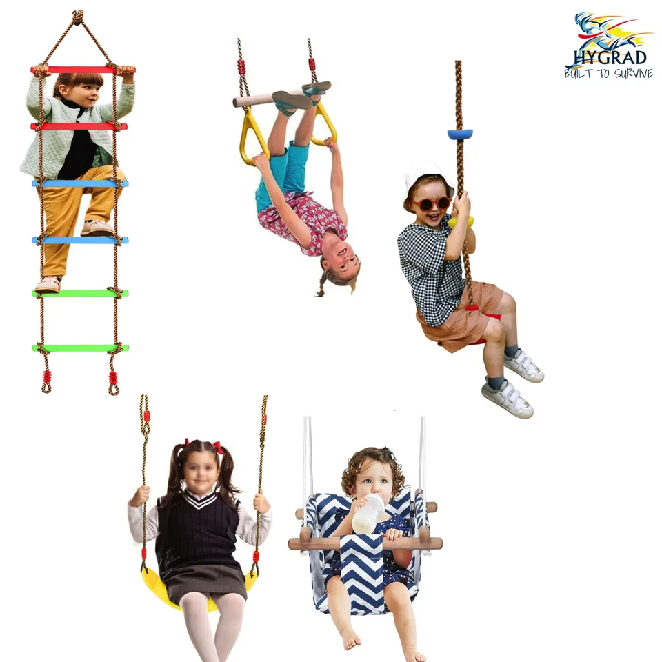 Kids Outdoor Garden Activity Toys Climbing Frames Baby Seat Swings Trapeze Fun - Image 1 of 1