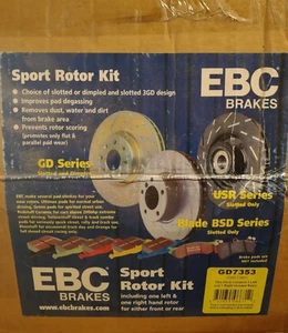 EBC Brakes GD7353 - GD Sport Dimpled And Slotted Vented 1-Piece Rear Rotors - Picture 1 of 3