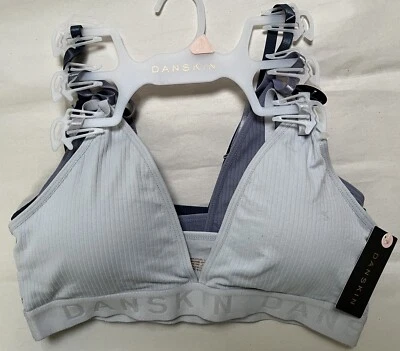 NUEVO CON ETIQUETAS DANSKIN INTIMATES 1 AZUL CLARO 1 AZUL PIZARRA 1 AZUL MARINO CON SUJETADOR DS5175 GRANDE $54 Foto 1 de 2
