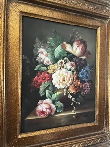 Contemporary Flower Still Life Original Art Oil Painting Signed A. Vianni - Picture 1 of 7