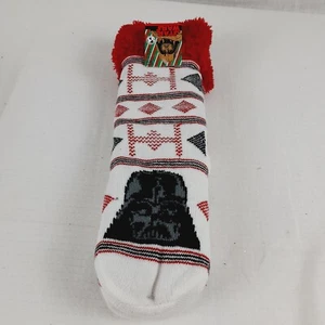 Star Wars Warm Fuzzy Slipper Socks New Shoe Size 4-10 Darth Vader New - Picture 1 of 9