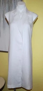 $119 NWT Women's J. Jill White Open Front Linen & Rayon Long Vest Size XS NEW - Picture 1 of 16