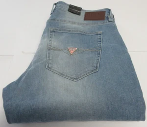 Guess Est.1981 Men's Pin Tuck Moto Slim Tapered Fit Denim Jeans Size W38/L32 - Picture 1 of 3