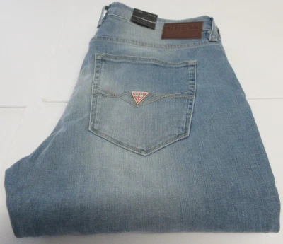 Guess Est.1981 Men's Pin Tuck Moto Slim Tapered Fit Denim Jeans Size W38/L32 - Image 1 of 3