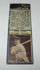 1935-36 Diamond Matchbook Baseball Photo Pin John Stone Washington Senators