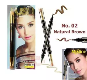Mistine PUSH BROWSHAPENER 2 in 1 Liner + Eyebrow Color #No.02 Natural Brown 1.2g - Picture 1 of 2