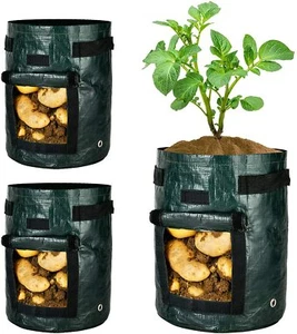 iPower 3-Pack Potato Grow Bags Garden Waterproof Reusable Vegetable Plant Pots - Picture 1 of 8