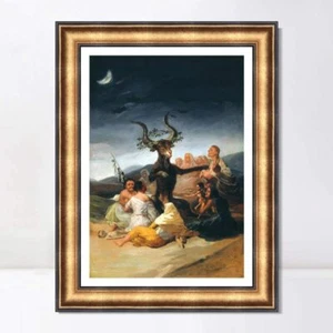 Framed Canvas Giclee Print The Sabbath of Witches by Francisco De Goya 24"x32" - Picture 1 of 5