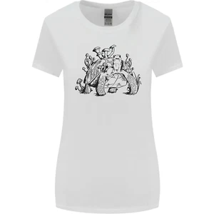 Tortoise Mushrooms Nature Mycology Womens Wider Cut T-Shirt - Picture 1 of 8