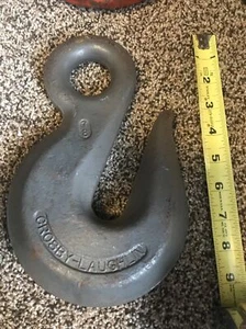 Gancio vintage CROSBY LAUGHLIN EYE GRAB PER SOLLEVAMENTO CATENA GANCIO 7/8" - Foto 1 di 7