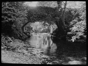 ANTIKES magisches Laternendia BILDERHAFTE BRÜCKE ISLE OF MAN UM 1890 VIKTORIANISCHES FOTO - Bild 1 von 2