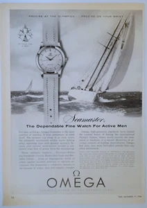 Omega Seamaster Watch "For Active Men" Sailboat 1956 Time Print Ad ~8x11" - Picture 1 of 1