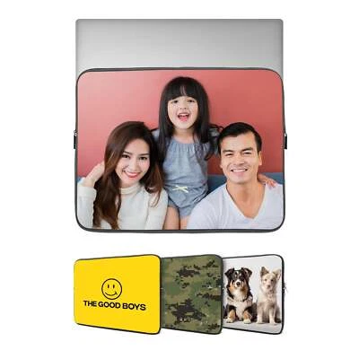 PERSONALISED Laptop Case 14-15" Custom Photo & Text Durable Sleeve Stain Resist - Image 1 of 4