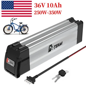 US 36V 10Ah Silver Fish Cannon Head Li-ion E-bike Battery for Electric Bicycle  - Picture 1 of 6