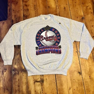 Vintage 1995 Atlanta Braves World Series Champions Sweatshirt mit Rundhalsausschnitt - Größe XXL 2X - Bild 1 von 10
